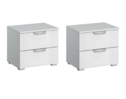 Set 2 noptiere cu 2 sertare ADITIO 47x43x42cm alb alpin 